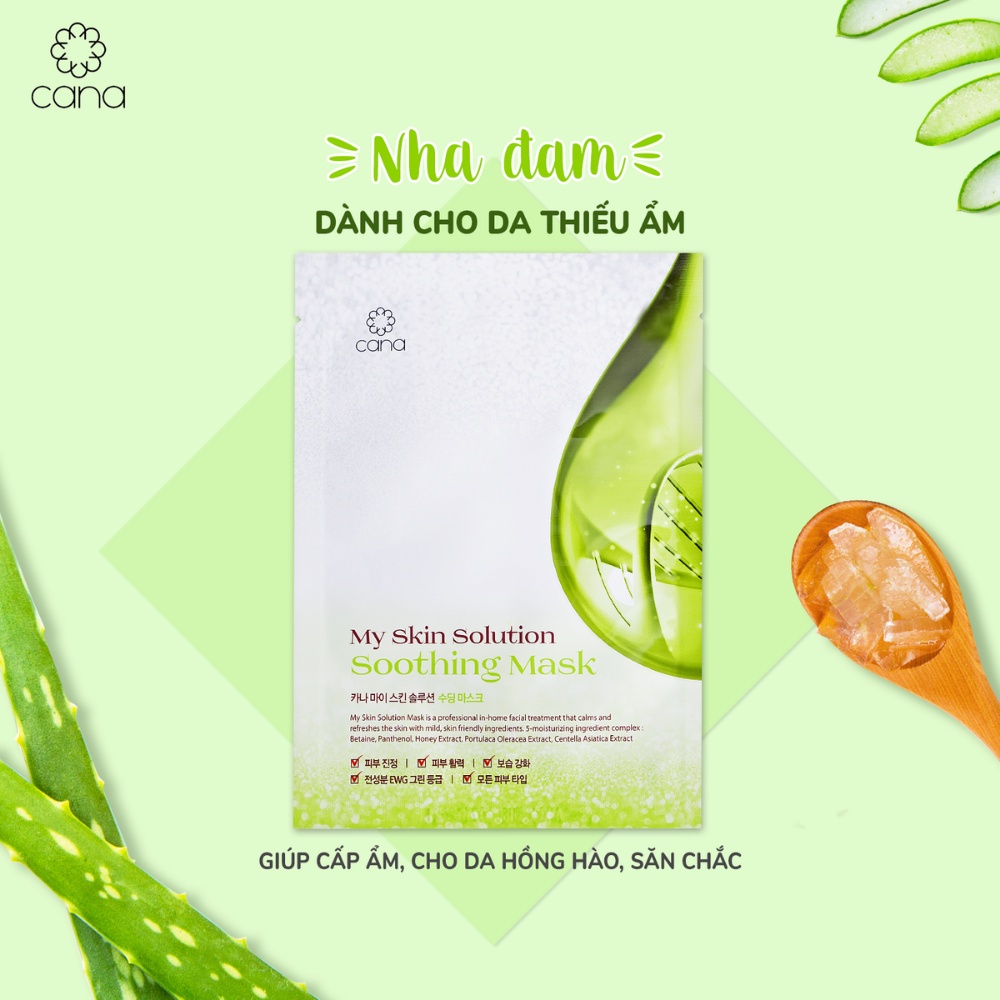 Mặt Nạ Nha Đam Làm Dịu Da Hàn Quốc Cana My Skin Solution Soothing | Thế Giới Skin Care