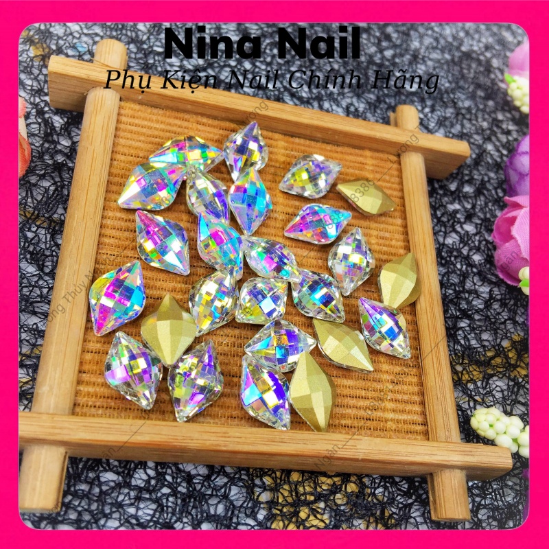 Đá Khối Gắn Móng ,Đá Khối Nail Mã DG size 9*14mm Siêu Sáng
