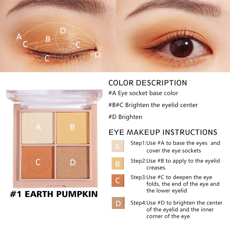 Bảng Phấn Trang Điểm Mắt SANIYE E0430 4 Màu Chống Thấm Nước 3.2g | BigBuy360 - bigbuy360.vn