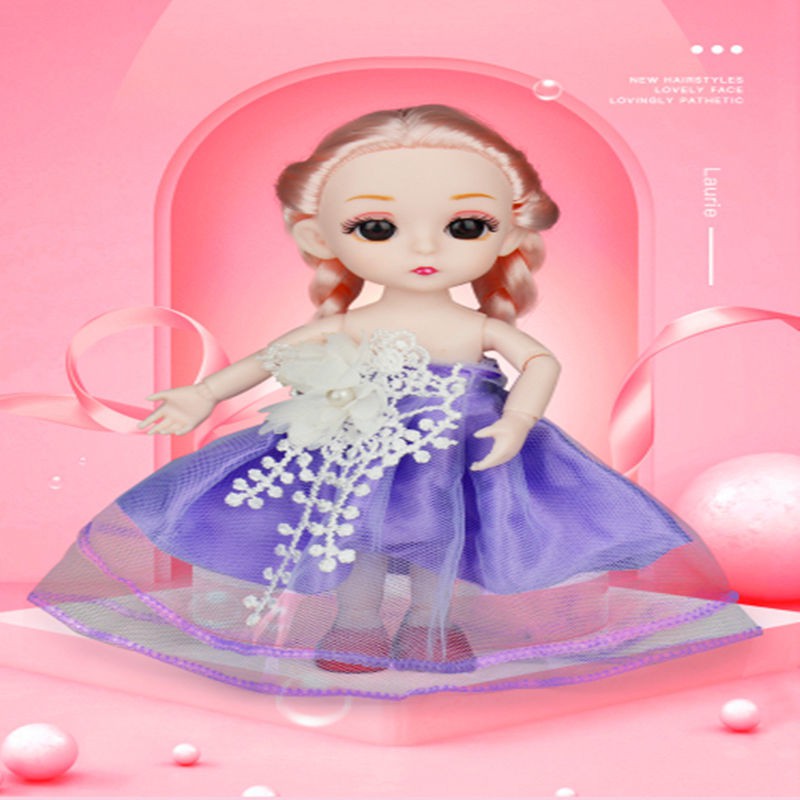 Barbie 8 điểm 17 cm 13 khớp gói có thể thay đổi bộ quần áo Juliann búp bê công chúa dễ thương