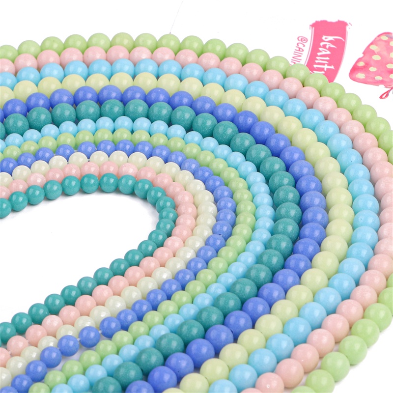 Hạt thủy tinh dạ quang màu ngọt ngào dùng làm trang sức thủ công/ vòng tay/ vòng cổ