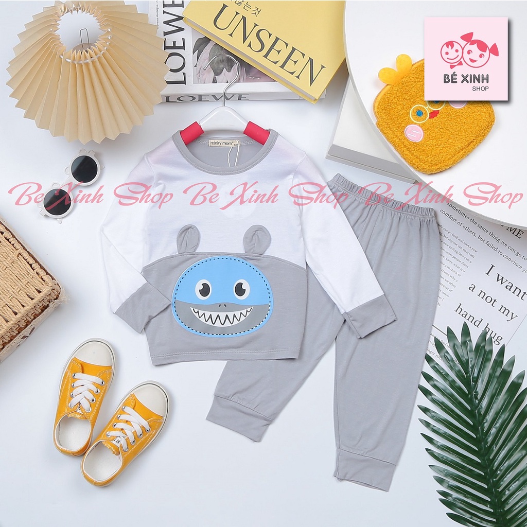 Quần áo thu đông bé trai bé gái trẻ em Minky Mom  Đồ bộ dài tay thunlạnh cho bé trai gái DÀI_ĐỘNGVÂT