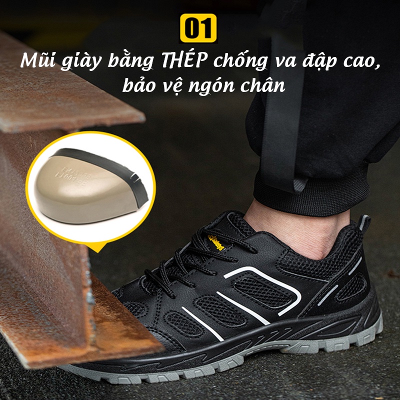 Giày Bảo Hộ Chống Tĩnh Điện ESD (Mã 286) Mũi Thép Chống Đập, Chống Đâm Xuyên, Thoáng Khí, Nhẹ