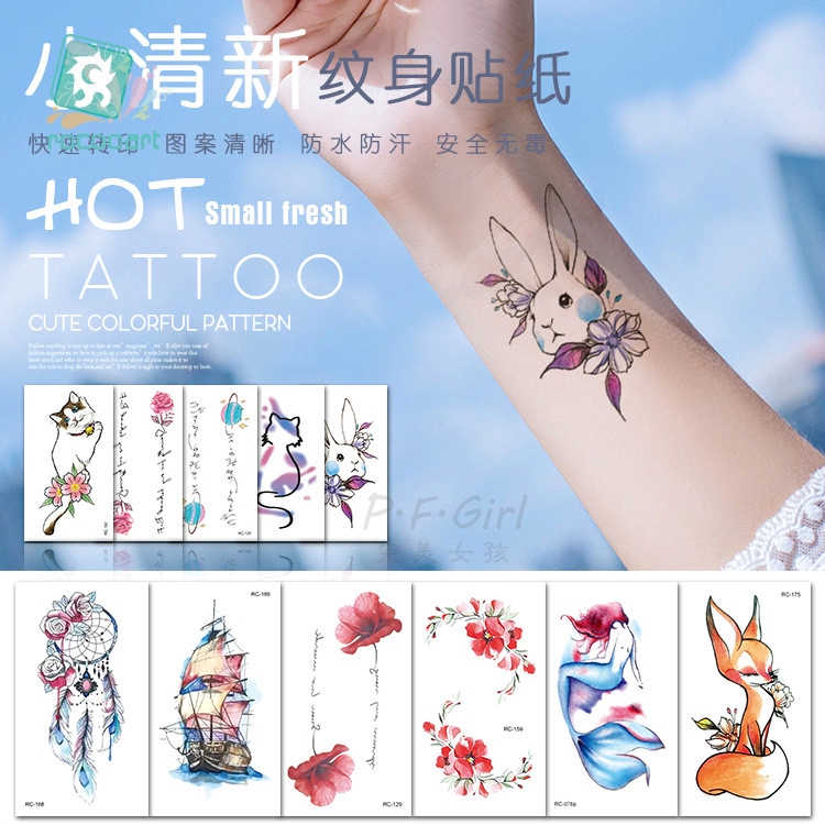 Hình xăm dán chống thấm mồ hôi ban đầu INS gió Nhỏ thời trang tươi trẻ cá tính hình xăm tạm thời đẹp hình xăm dán chuyển nước