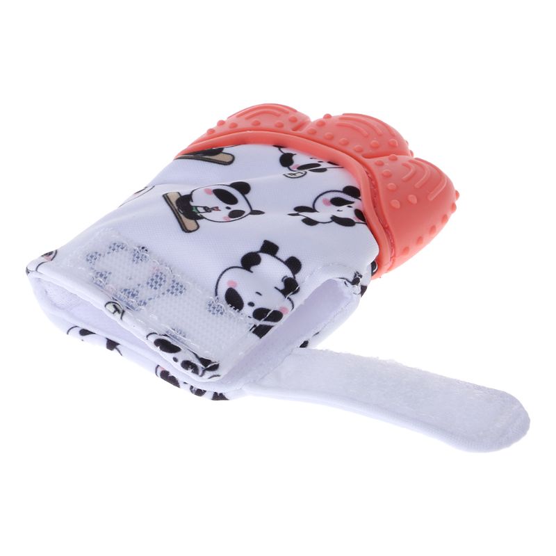 Găng Tay Ngậm Mọc Răng Bằng Silicon Không BPA Hình Gấu Trúc Hoạt Hình Dễ Thương Cho Bé