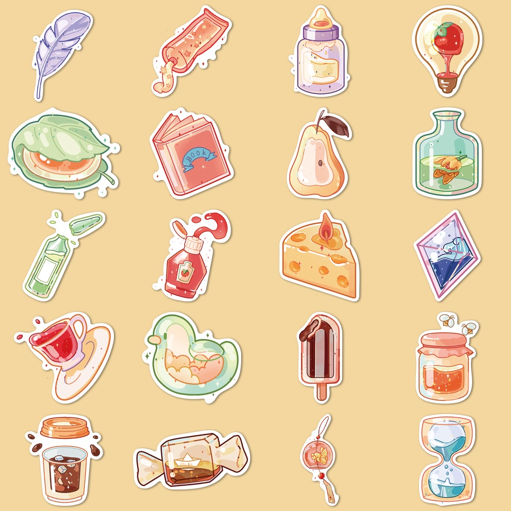 Set 10 / 30 / 50 Sticker Họa Tiết Hoạt Hình Trang Trí Đa Dụng Chất Lượng Cao