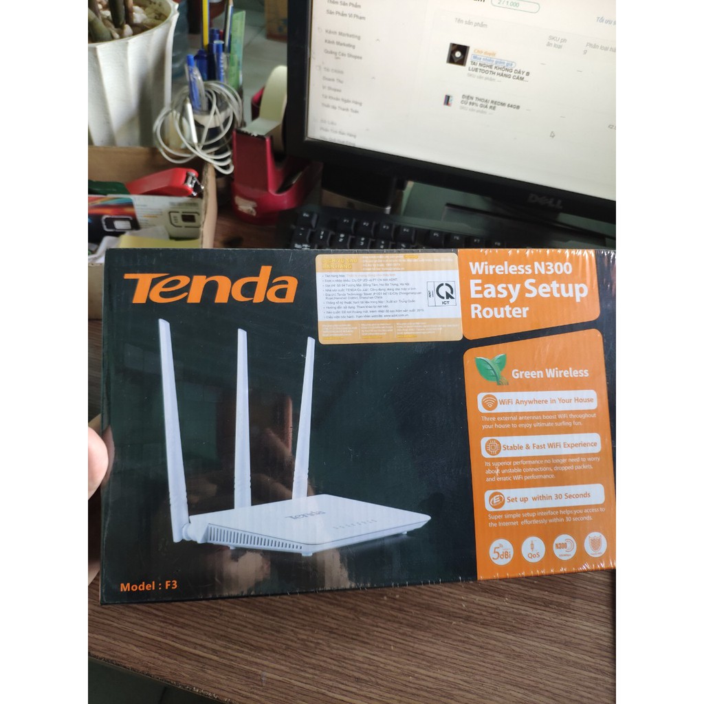 THU PHÁT SÓNG WIFI tenDa Wireless N300 - F3