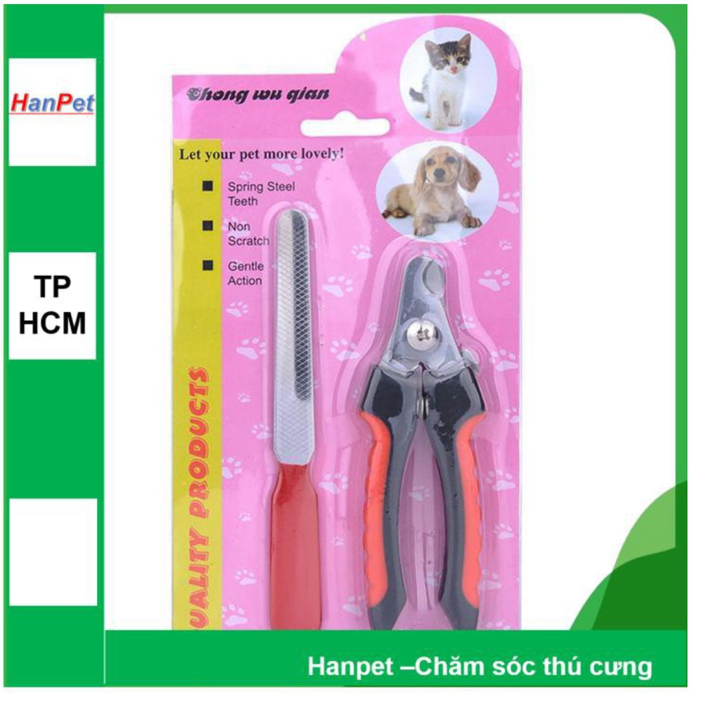 SP462 - Bộ Kìm bấm + giũa móng chó mèo (2 SIZE) - dũa móng chó mèo (hanpet 4711522) Bấm móng chó mèo / Cắt móng chân ki