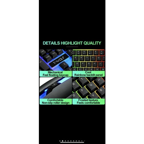 Chuột Phím ☀Combo Bộ Bàn Phím Giả Cơ Và Chuột Gaming Gear TWOLF TF230 Led RGB (BH 6 tháng )