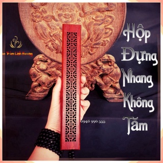 Hộp Đốt Nhang Không Tăm Bằng Gỗ Hương Cao Cấp Chạm Hoa Văn Sang Trọng