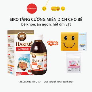 Siro tăng cường miễn dịch cho bé Hartus Immunity - Nhập khẩu Châu Âu - Cho bé từ 4 tháng tuổi - Vị dâu