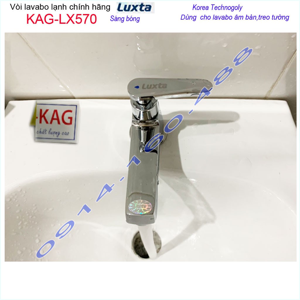 Vòi lavabo lạnh Luxta KAG-LX570 tay gạt, Vòi chậu rửa nước mạnh chrome bóng thiết kế đẹp chất lượng siêu bền