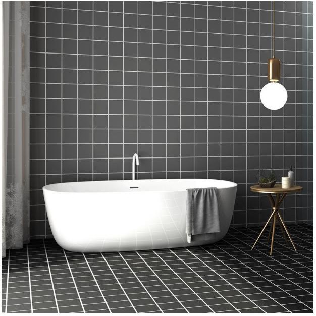 Decal 1m Giấy dán tường có sẵn keo dán - ô vuông đen nhỏ ( khổ 45cm )