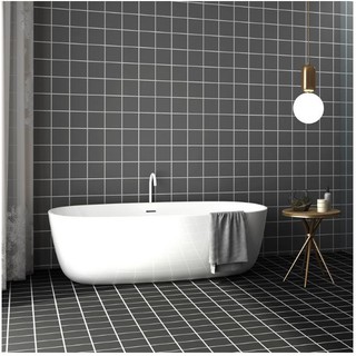 1m x 45cm giấy dán tường PVC ô vuông đen nhỏ kẻ trắng có sẵn keo