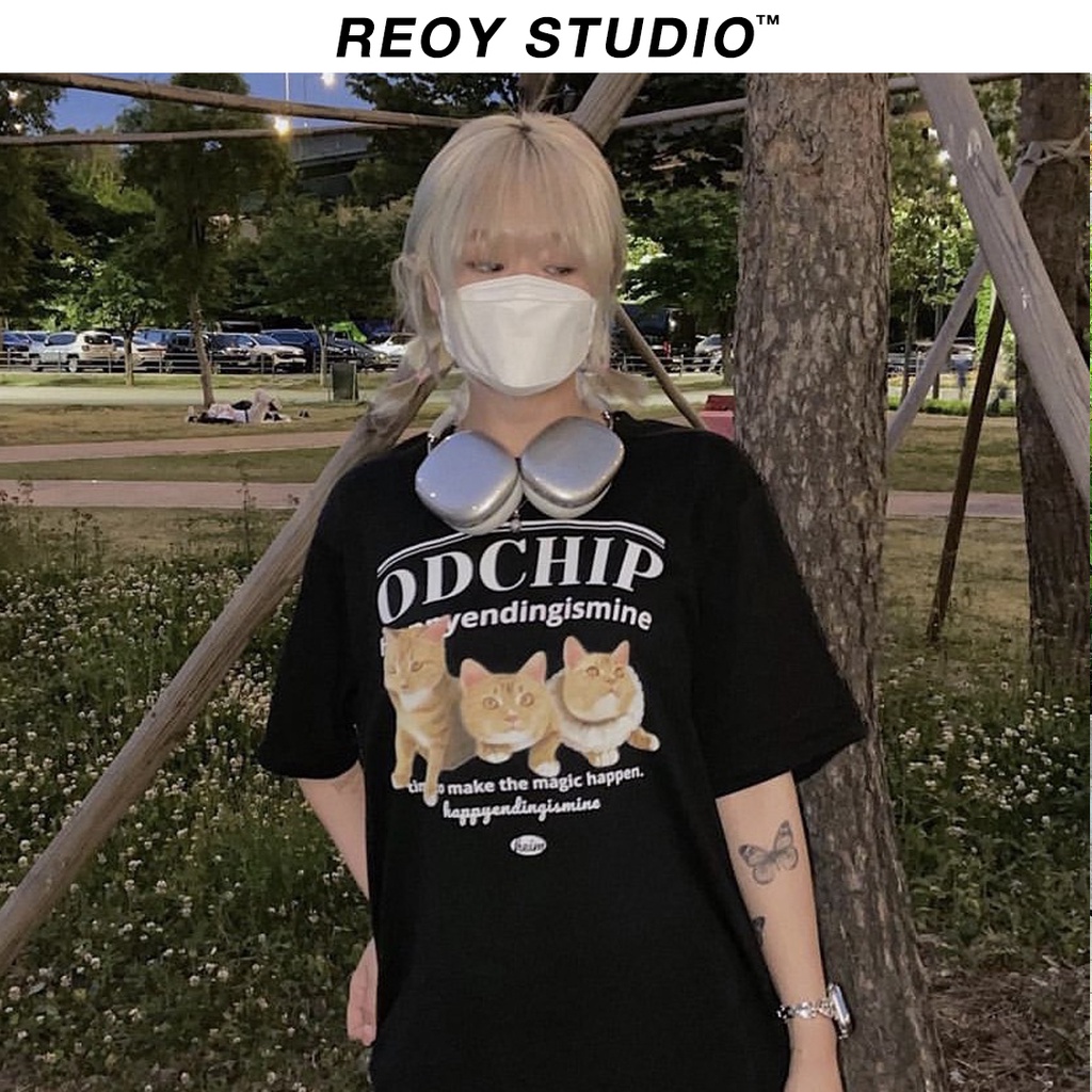 Áo thun nữ REOY-ODCHIP , áo phông form rộng tay lỡ cá tính chất cotton dày dặn basic