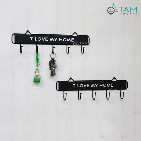 [LOẠI 1] Móc treo đồ gắn tường sắt mỹ thuật I LOVE MY HOME số 06