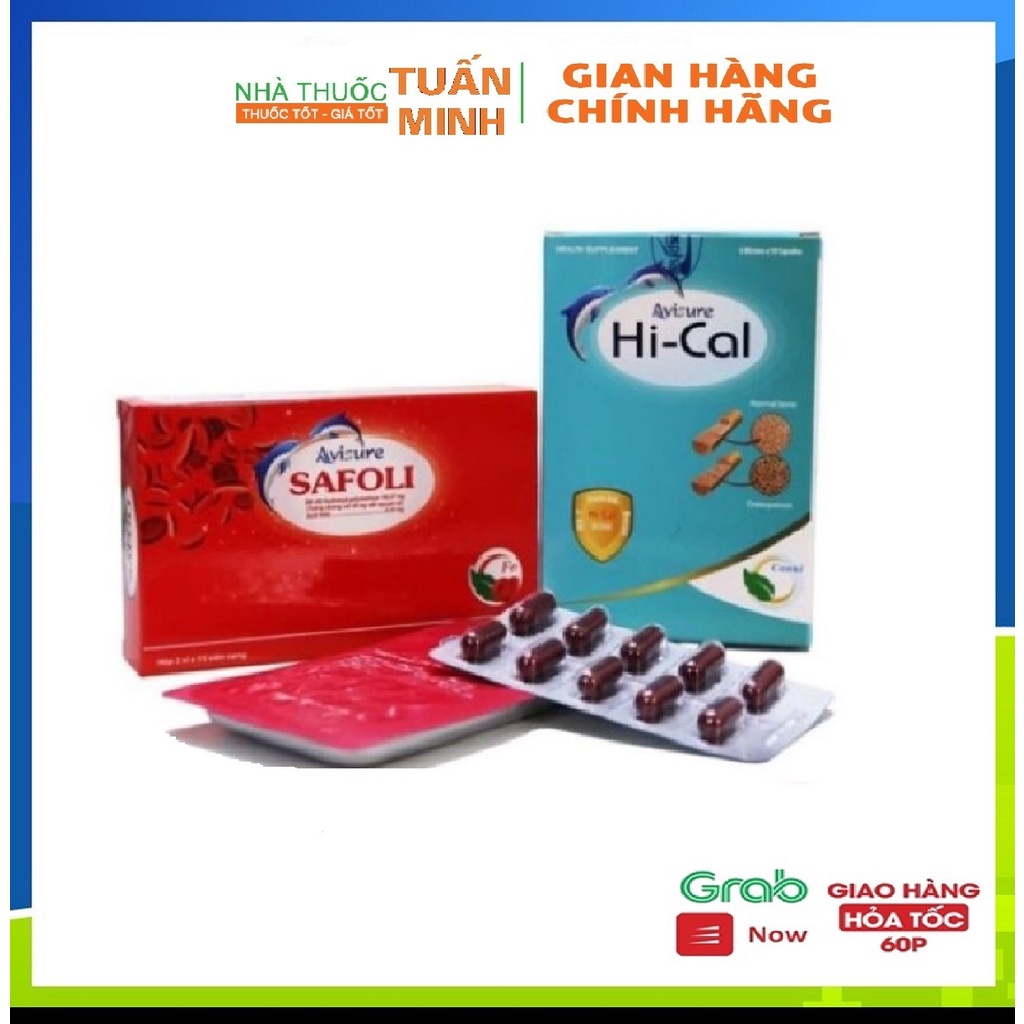 Sắt hữu cơ Avisure Safoli - Canxi tự nhiên Avisure Hical cho phụ nữ mang thai và cho con bú