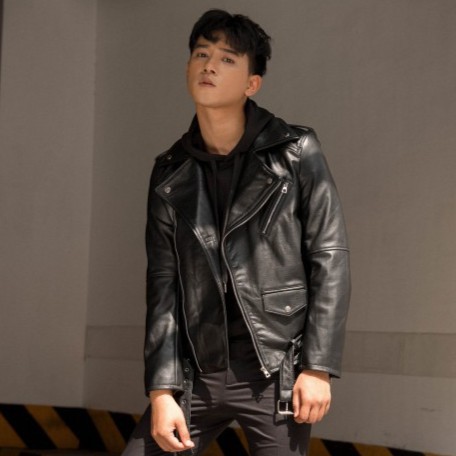 Áo da Biker Nam chất liệu da thật,dáng ôm đủ size từ M tới 4XL sản xuất tại Việt Nam