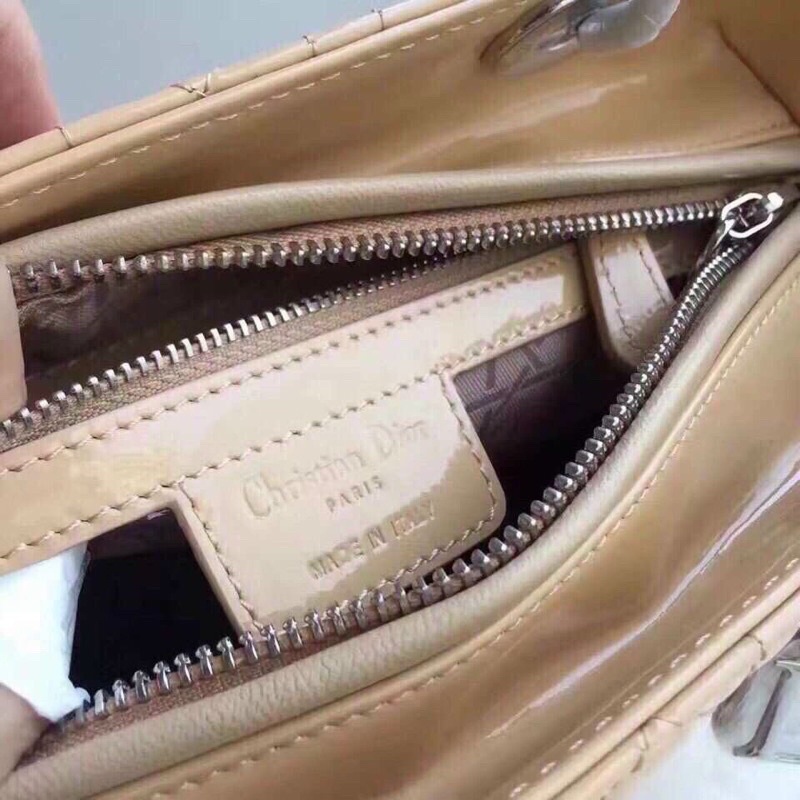 Túi xách nữ Dior Lady 5 ô da bóng