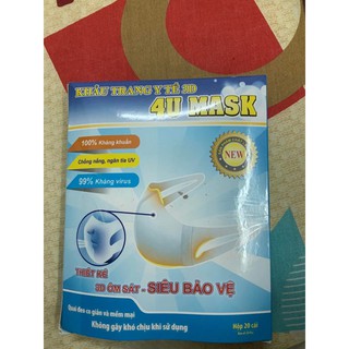 [HỘP 20 CÁI] GIÁ RẺ NHẤT SHOPEE KHẨU TRANG 3D 4U MASK