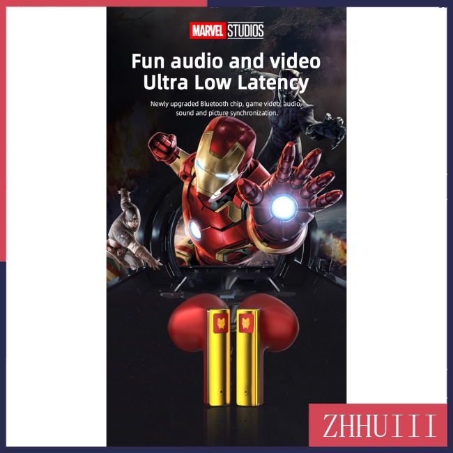 Tai Nghe Nhét Tai Bluetooth Tws Không Dây Chống Nước Phong Cách Marvel Thể Thao