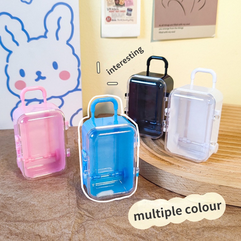 Hộp Nhựa Mini Trong Suốt Hình Chiếc Valy Đựng Trang Sức Phụ Kiện Nhỏ Tiện Lợi Đi Du Lịch Hộp Lưu Trữ Cute