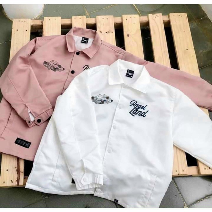 Áo khoác sơ mi dù 2 lớp Angel Land form rộng phong cách unisex