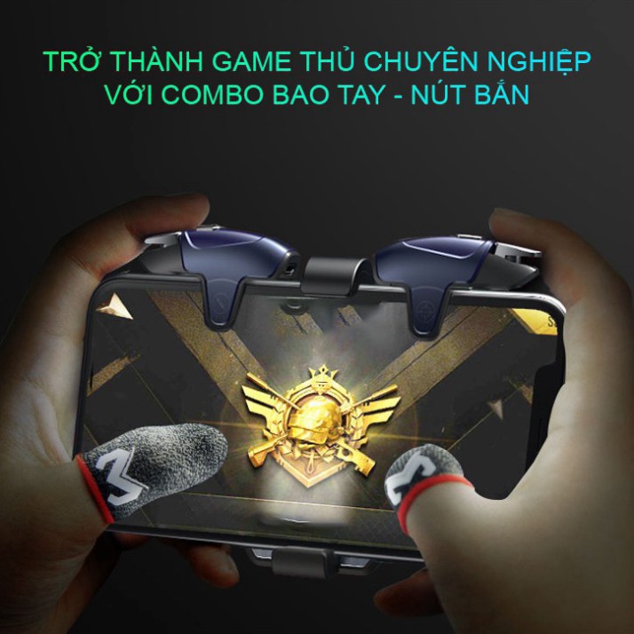 Găng tay chơi game điện thoại Memo sợi carbon phủ bạc cảm ứng nhạy cho game PUBG FF Tốc Chiến Liên Quân mobile