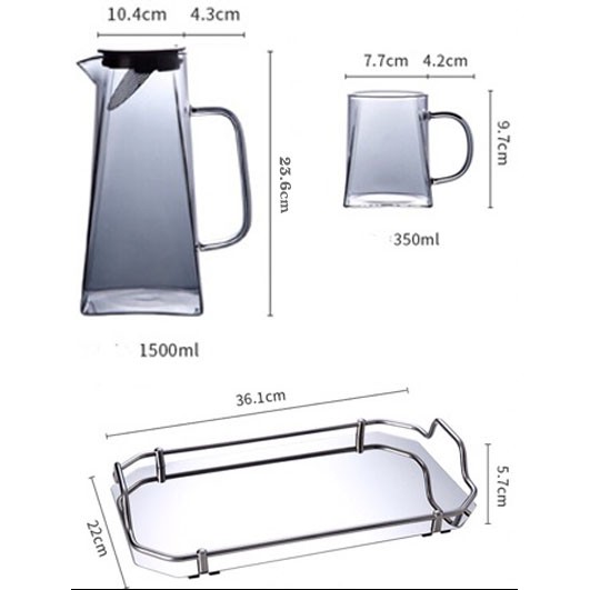 Bộ bình nước Soda Lime kèm khay cao cấp - VS99