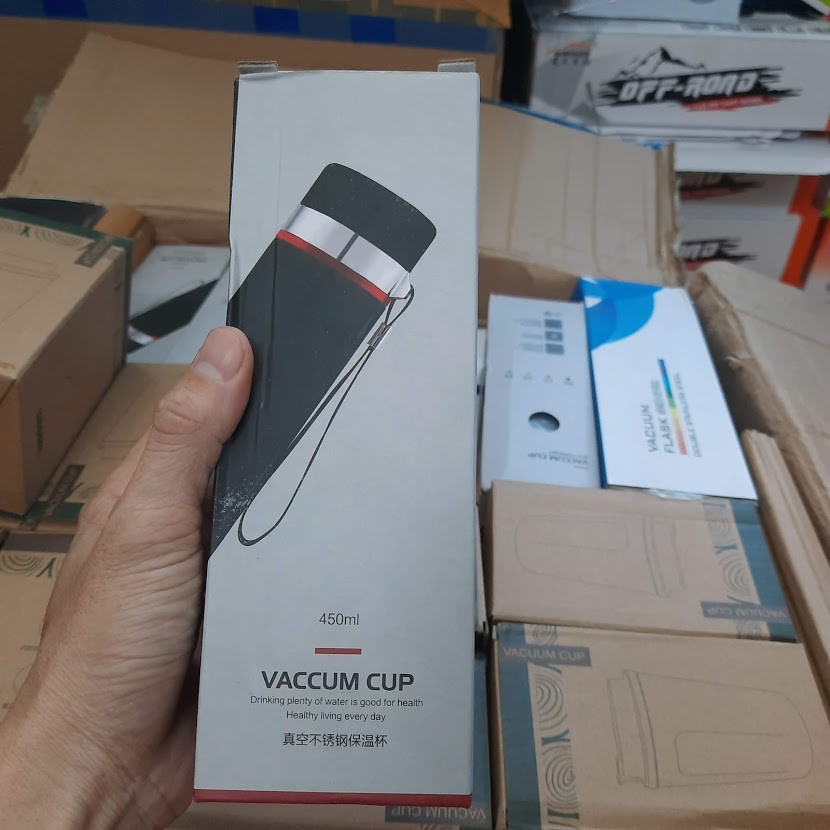 Bình nước bình giữ nhiệt bằng inox 304 cao cấp dung tích 450ml có dây đeo