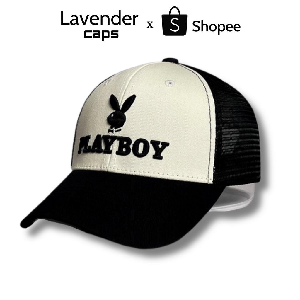 Nón kết Mũ lưỡi trai Play boy đen Trắng logo thêu dành cho nam nữ Free size