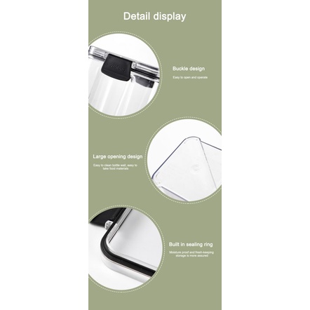 Hộp vuông trong suốt đựng bảo quản thực phẩm/ hạt khô/ các loại hạt cho nhà bếp