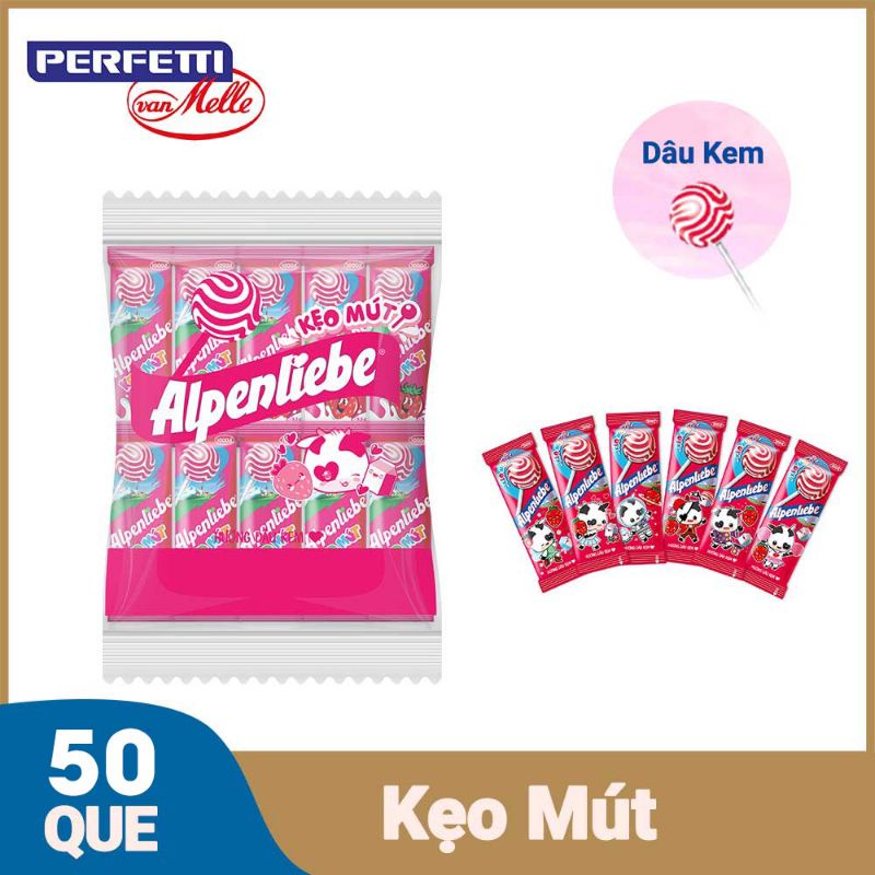 Kẹo mút alpenliebe hương dâu kem(gói 50 que)