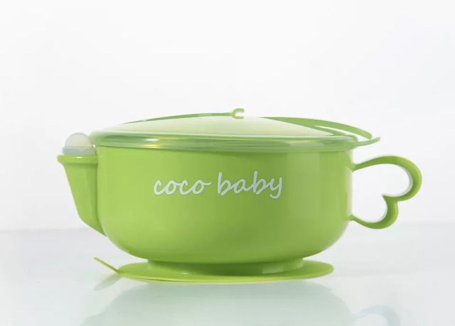 Bát ăn dặm inox 2 lớp cách nhiệt, có đế hút chân không coco baby