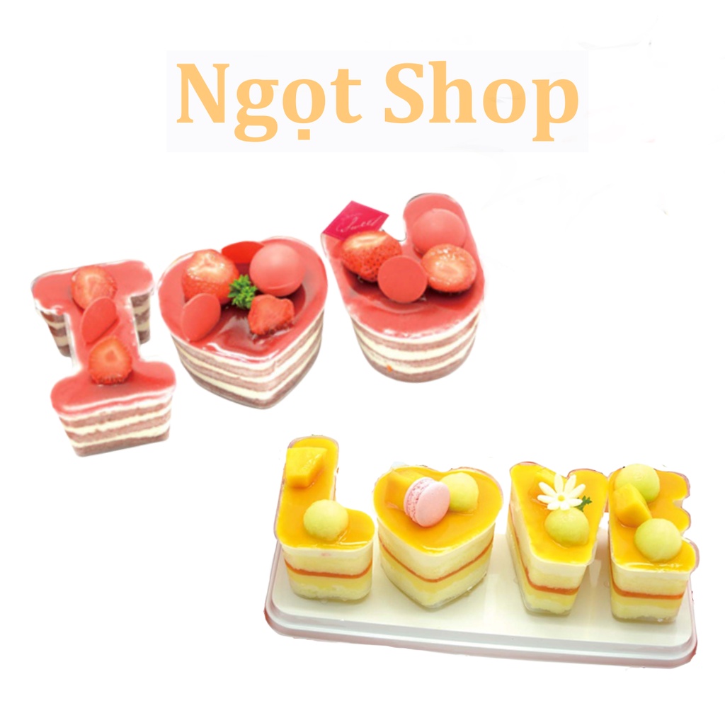 Combo 5 Khuôn Làm Bánh Chữ LOVE, Khuôn Làm Bánh Chữ I love U, Khuôn bánh Tiramisu, Khuôn Thạch Rau Câu, Pudding