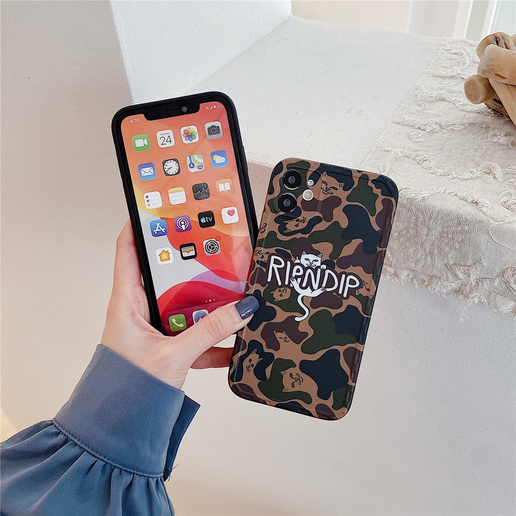 Soft Plastic Phone Case Camouflage RIPNDIP suitable for iPhone12 mini 11 PRO MAX 6/6s 7/8plus SE2 X/XS XR XSMAX #HG3943