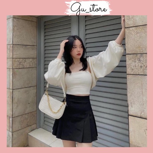 Áo Croptop Tay Dài kèm áo hai dây bên trong phong cách Ulzzang  Tay Ngắn dáng ôm body, Croptop Nữ Tay Dài mã136