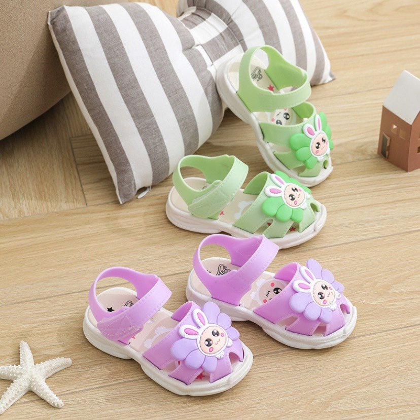 Sandal nhựa cho bé hình thỏ siêu xinh tông màu tươi tắn êm chân chống trượt - TT402