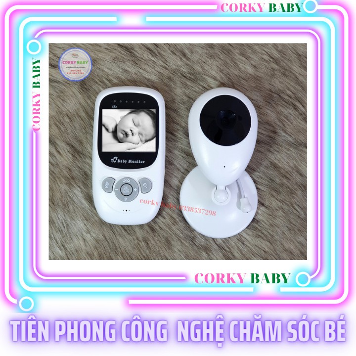 [Tặng kèm thìa báo nóng] Máy báo khóc Baby Monitor màn hình 2.4 in- Camera giám sát trẻ em siêu nét mbk02