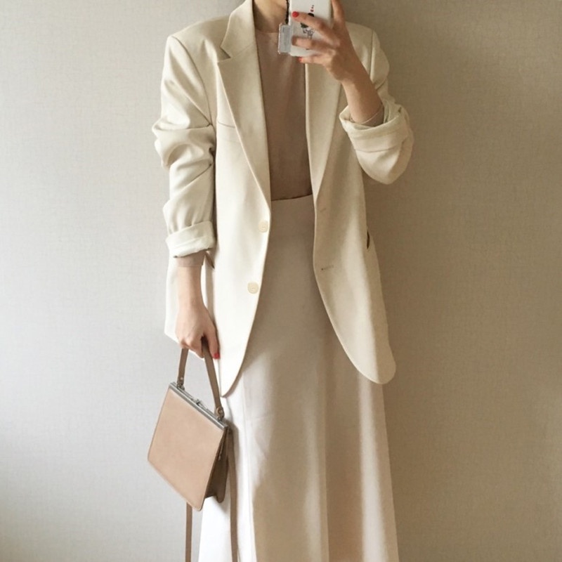 Áo Khoác blazer Dáng Rộng Phong Cách Hàn Quốc Thời Trang Xuân Thu Dành Cho Nữ