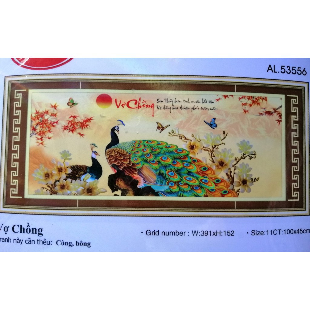 Tranh thêu chữ thập Vợ chồng AL53556 kích thước 100*45cm [Hàng có sẵn]