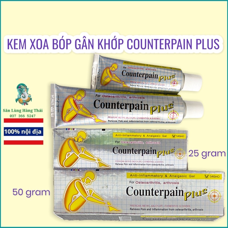 Kem Xoa Bóp Nhức Mõi Counterpain Plus Gold Thái Lan 25 & 50 Gram