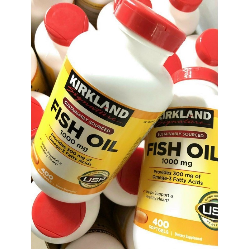 [DATE 8/2023] Viên uống Dầu Cá Kirkland Fish Oil 1000Mg 400 viên của Mỹ