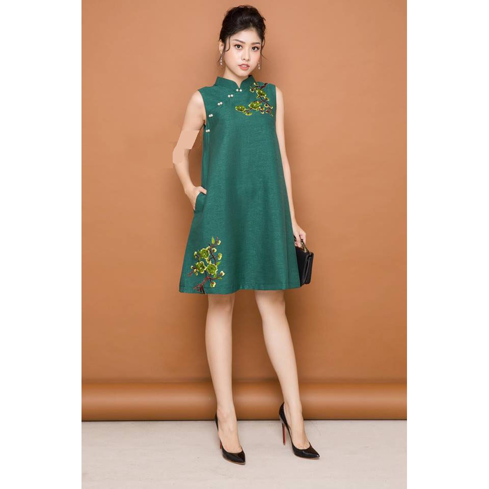 MiMi's Fashion - ĐẦM SUÔNG CỔ TÀU KẾT HOA SANG TRỌNG