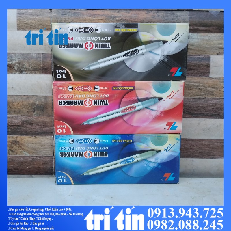 Bút lông dầu TL PM-04 Xanh - Đen - Đỏ