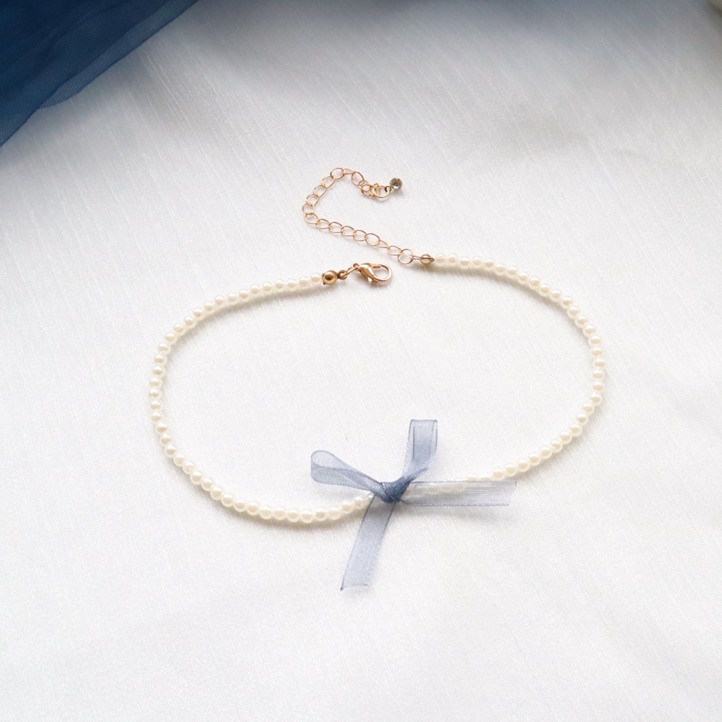 Vòng Cổ choker Mặt Trái Tim Đính Ngọc Trai Thời Trang