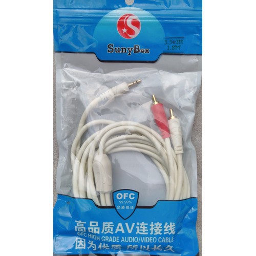 DÂY AV 1 RA 2 DÂY 3.5 RA AV BÔNG SEN - 1,8 MÉT TỐT - GIÁ 1 CÁI