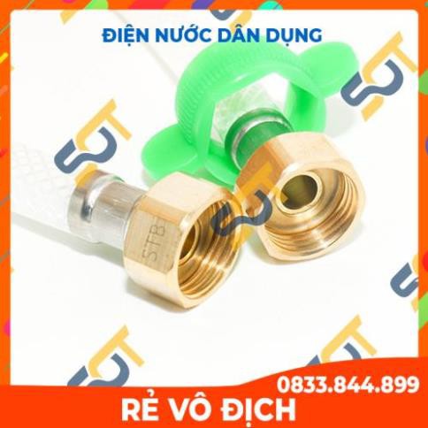 [Mã FREESHIP hoàn 50K] -  Dây cấp nước nhựa - tán đồng thau vàng (Lavabo, chậu rửa, bồn cầu)