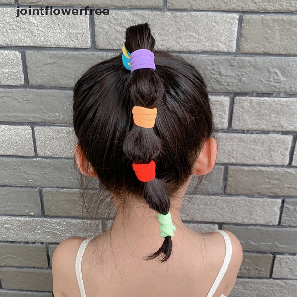 Set 30 Dây Buộc Tóc Cao Su Co Giãn Màu Trơn Dễ Thương Cho Bé Gái