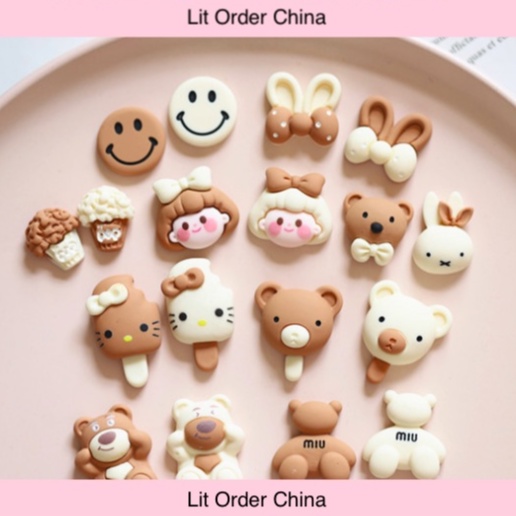 Sticker 3D cute DIY dán bình nước, điện thoại, phụ kiện, trang sức, màu trà sữa {KÈM KEO NẾN}